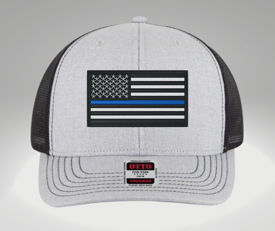 Thin Blue Line Hat Heather Grey