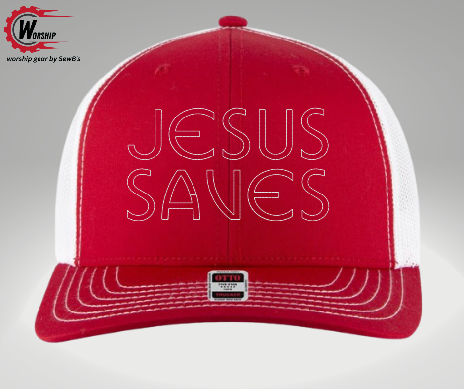 Jesus Saves Trucker Hat Red/White
