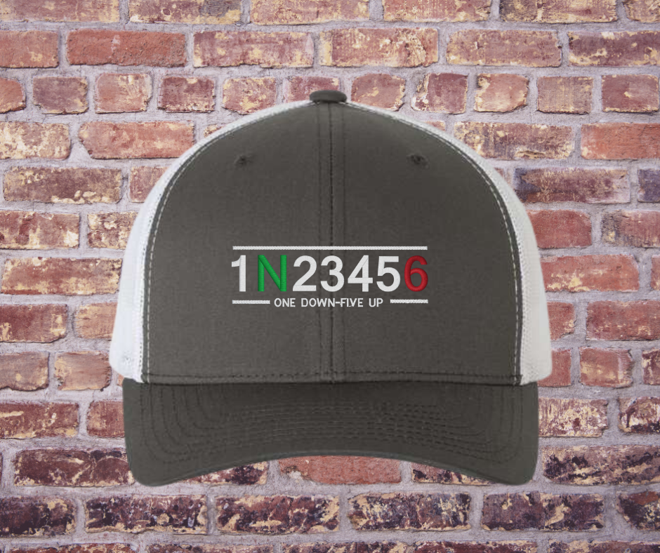 1 Down 5 Up hat Grey/White