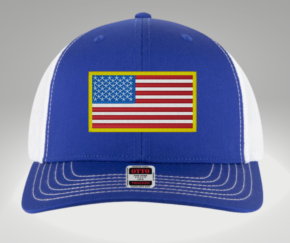 American Flag HatRoyal/White