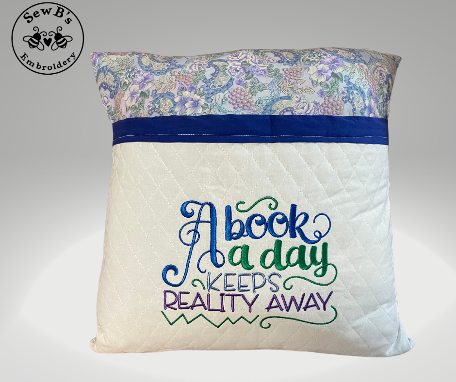 Reading/Pocket Pillow, “A Book a Day"