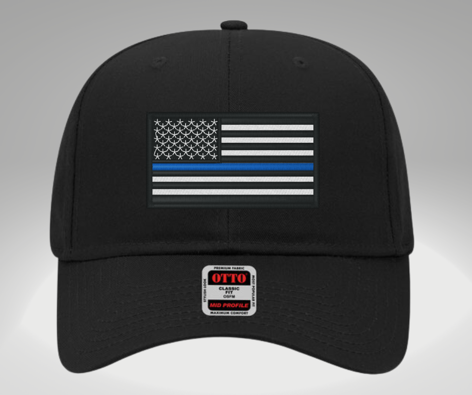 Thin Blue Line Hat Black Twill