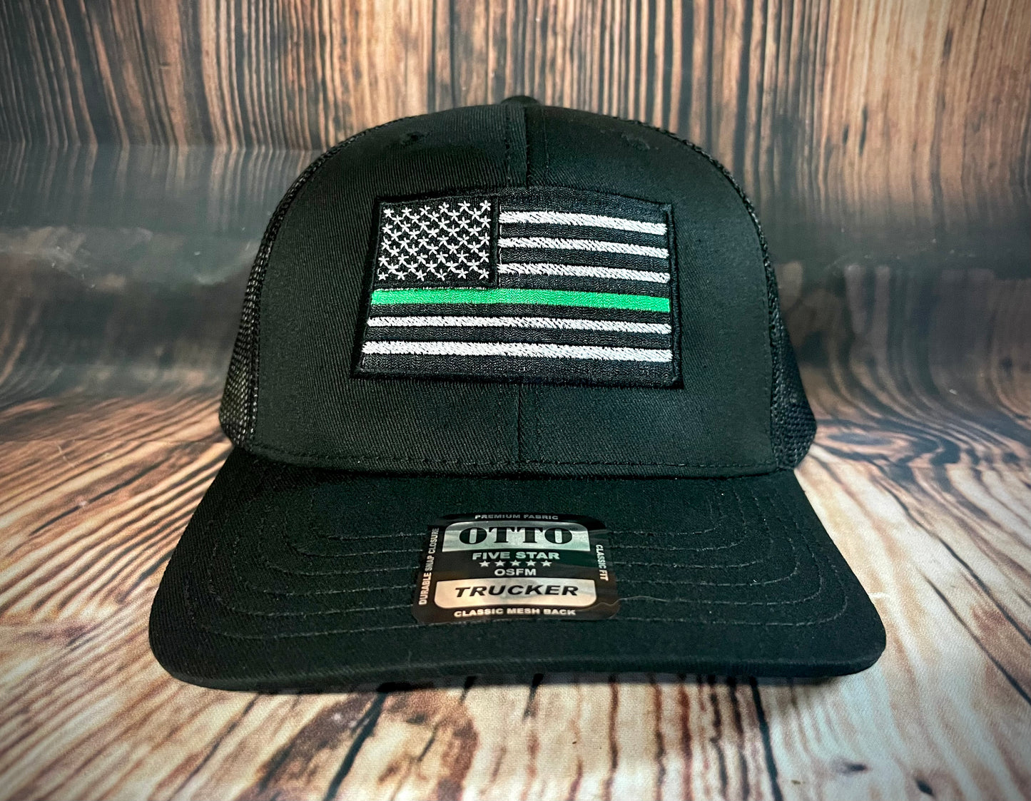 Thin Green Line Hat Black