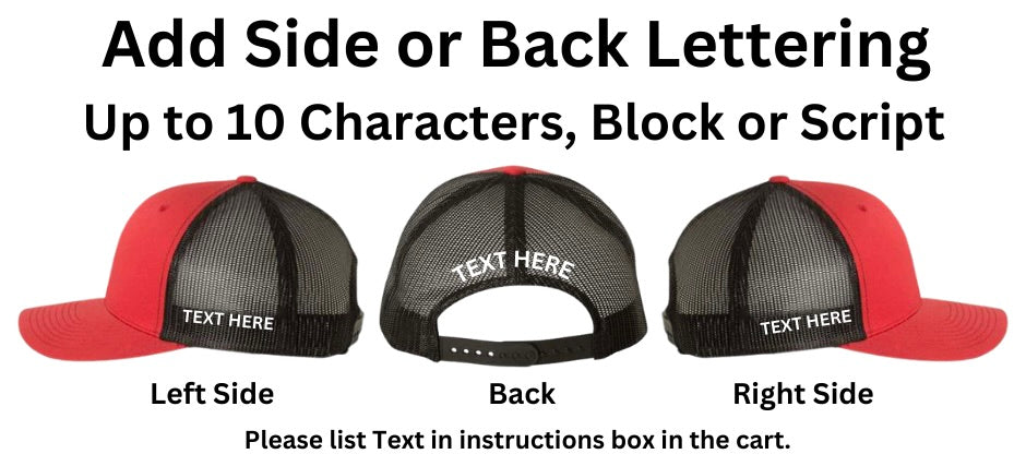 Side or Back Of Hat Lettering
