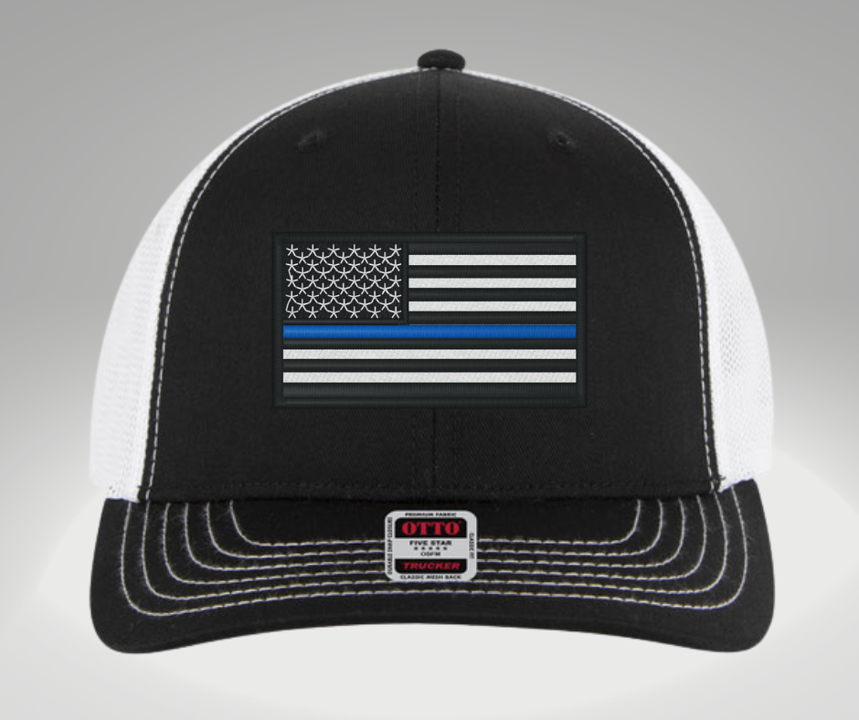 Thin Blue Line Hat Black/White