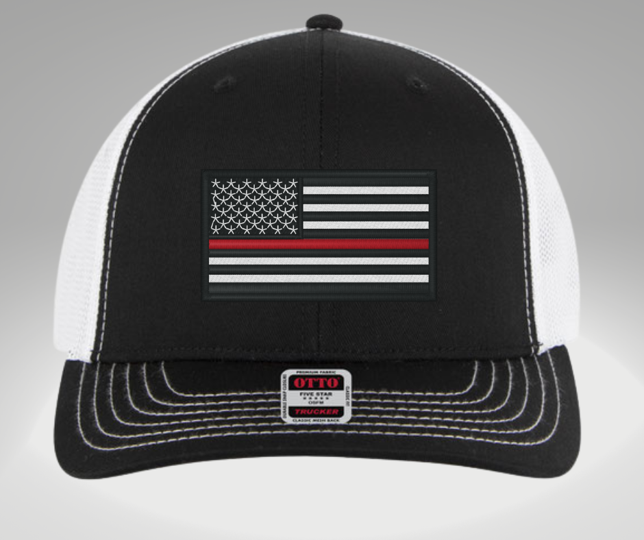 Thin Red Line Hat Black/White
