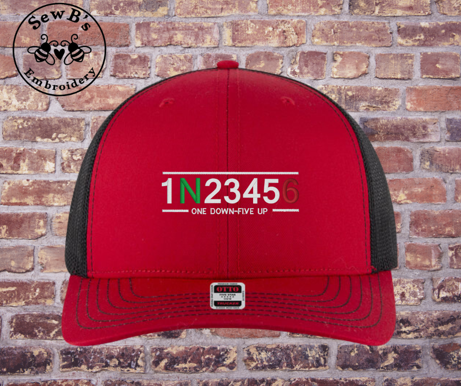 1 Down 5 Up hat Red/Black