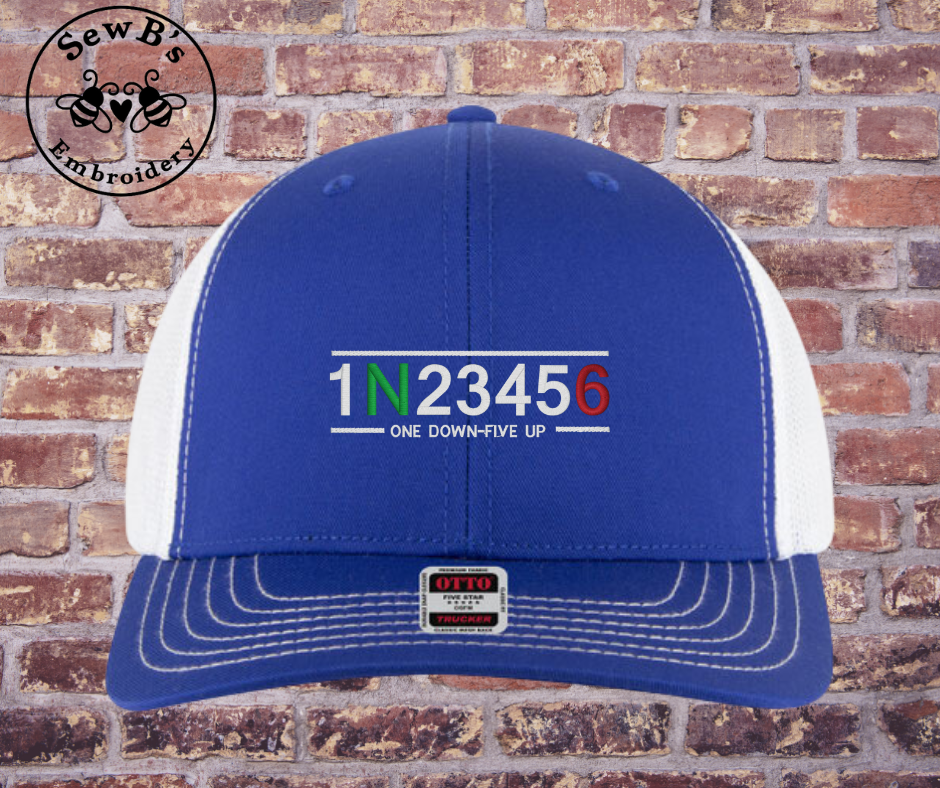 1 Down 5 Up hat Blue/White