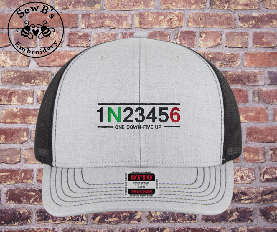 1 Down 5 Up hat Heather Grey/Black