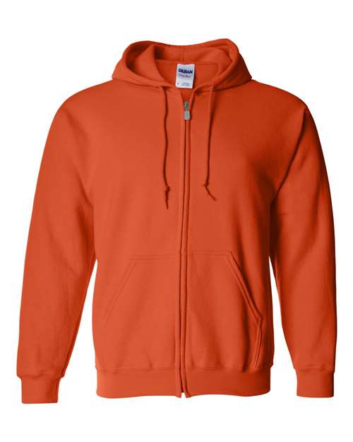 FULL ZIP HOODED SWEATSHIRT With Logo Orange
