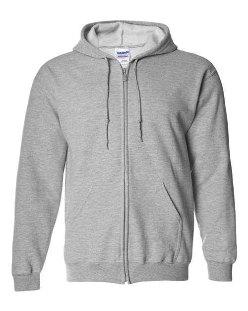 FULL ZIP HOODED SWEATSHIRT With Logo Sport Grey