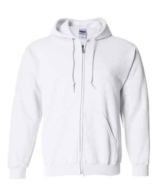 FULL ZIP HOODED SWEATSHIRT With Logo White