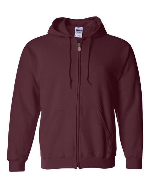 FULL ZIP HOODED SWEATSHIRT With Logo Maroon