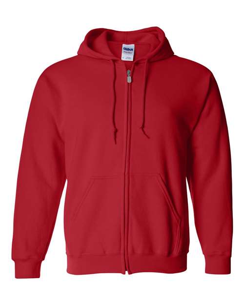 FULL ZIP HOODED SWEATSHIRT With Logo Red