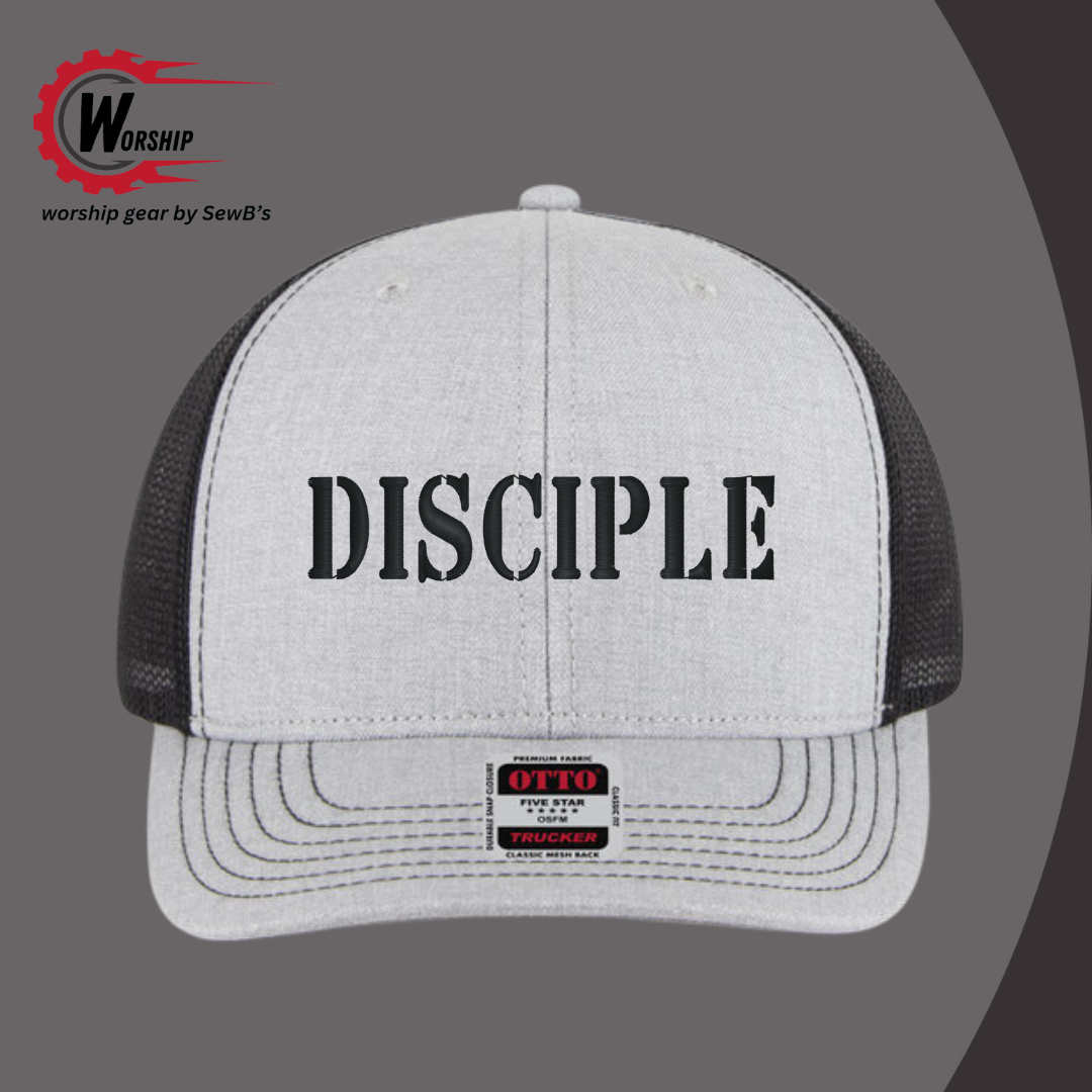 Embroidered Trucker Hat Heather Grey/Black