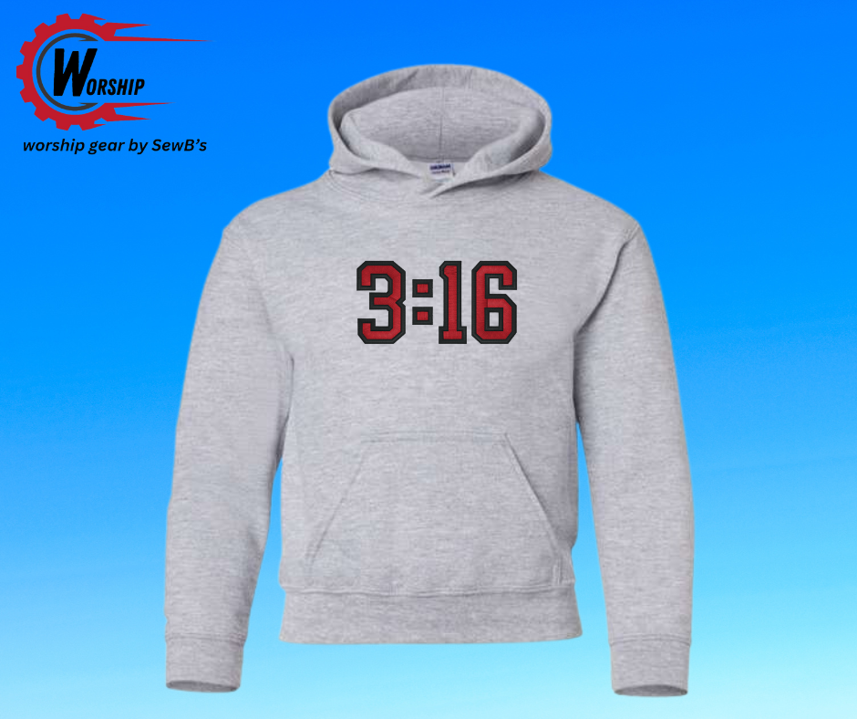 3:16 Hooded Sweatshirt Grey