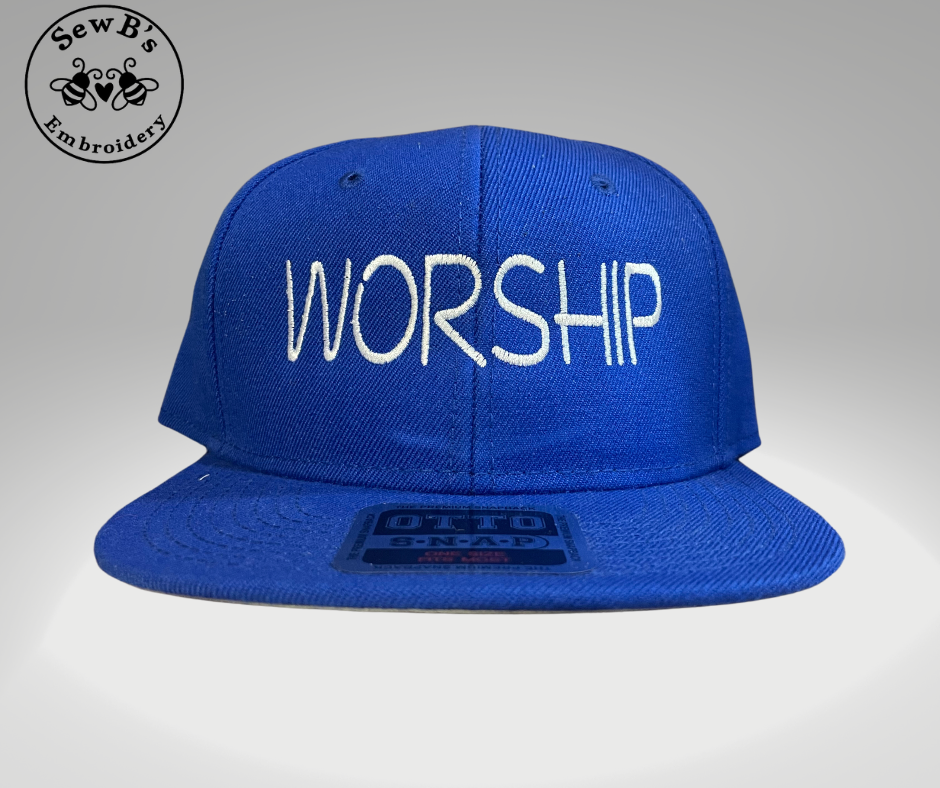 WORSHIP Flat Bill Hat Royal