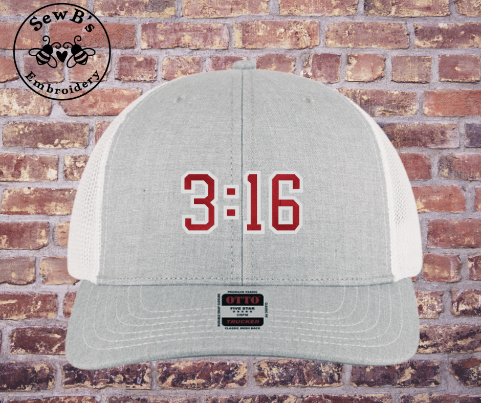 3:16 Trucker Hat Heather Grey/White