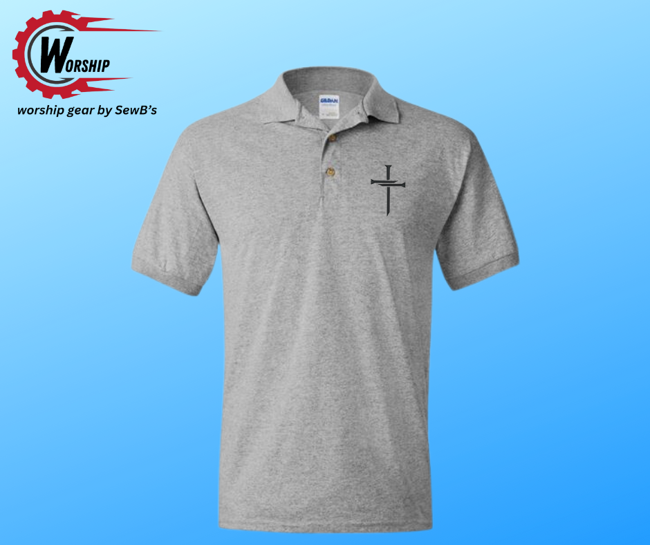3 Nail Cross Polo Shirt Grey