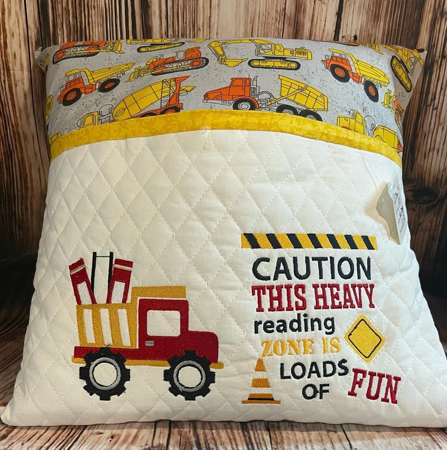 Reading/Pocket Pillow "Construction Themed"