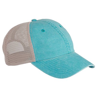 Aqua/Stone Unstructured Trucker Hat