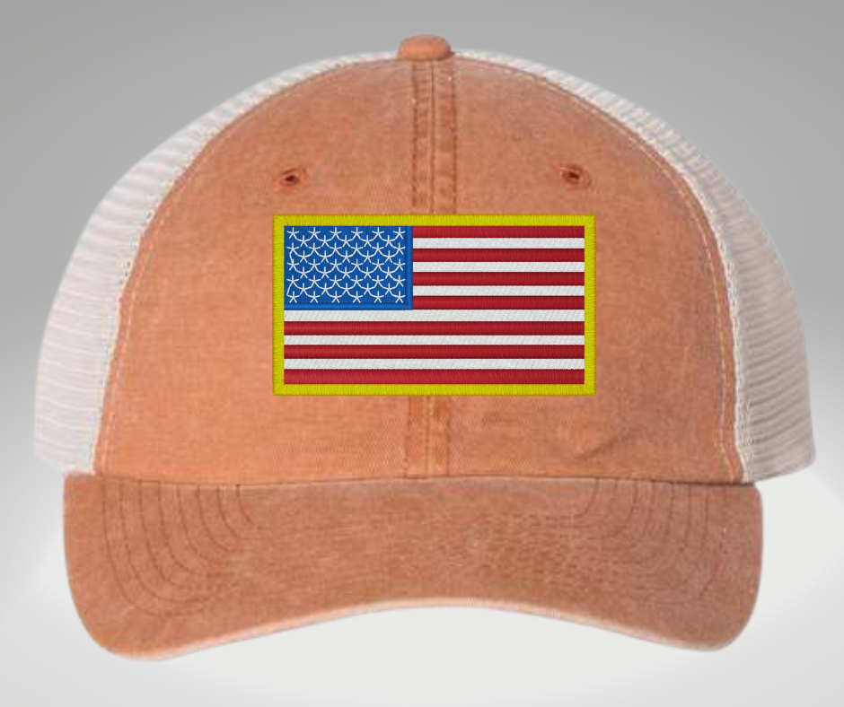 American Flag Hat Orange