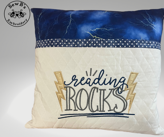 Reading/Pocket Pillow, Reading Rocks” Design