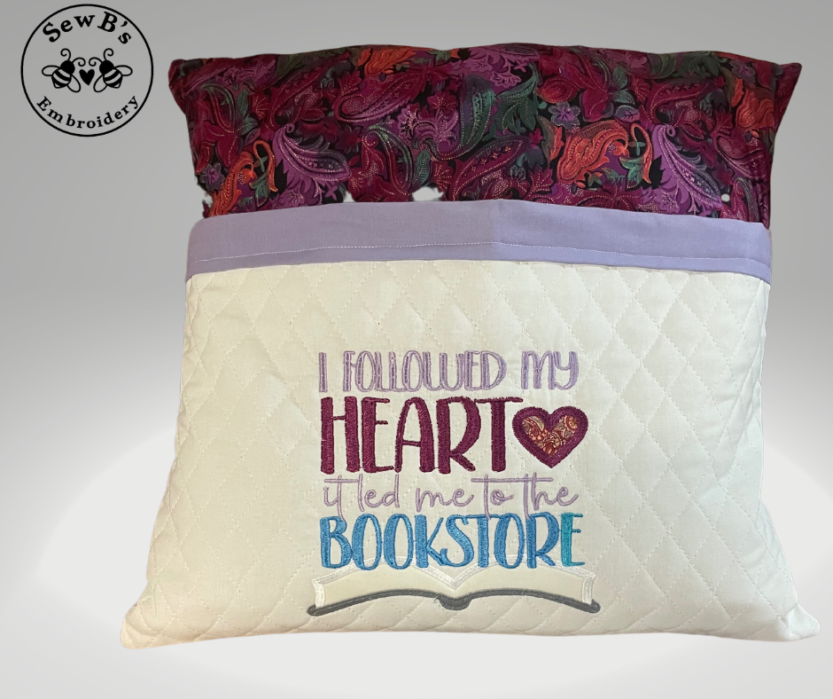 Reading/Pocket Pillow, “I Followed My Heart” Design