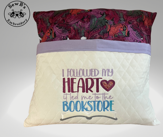 Reading/Pocket Pillow, “I Followed My Heart” Design
