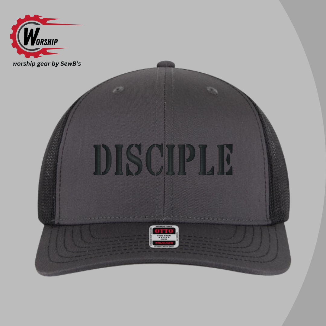 Embroidered Trucker Hat Charcoal/Black