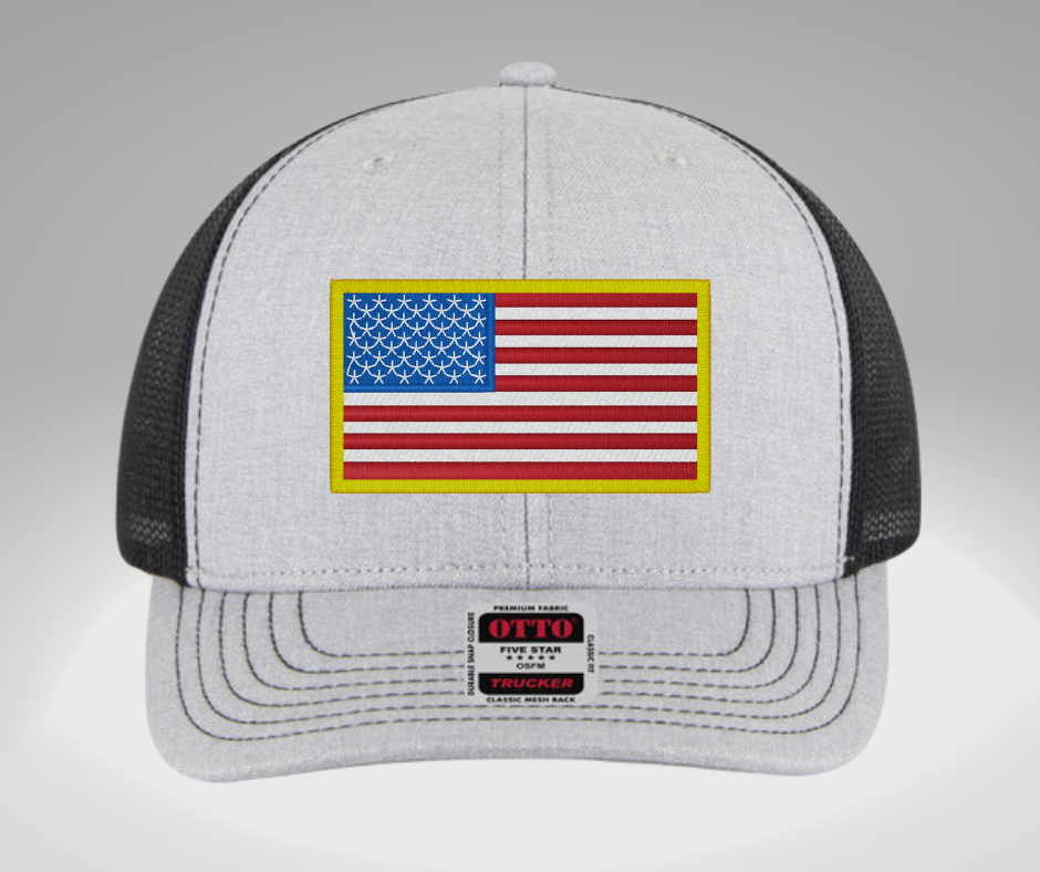 American Flag Hat Heather Grey/Black