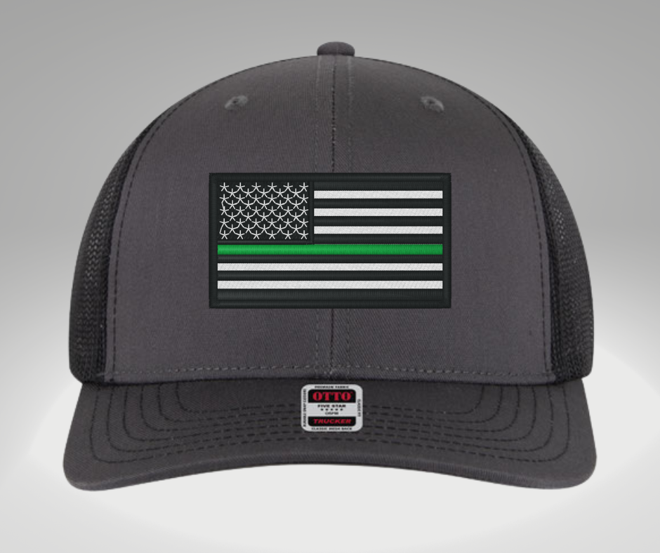 Thin Green Line Hat Charcoal/Black
