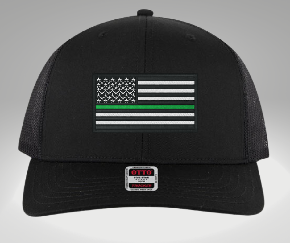 Thin Green Line Hat Black