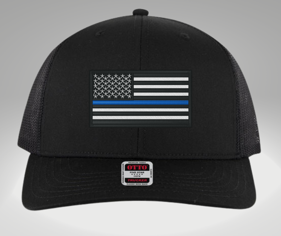 Thin Blue Line Hat Black