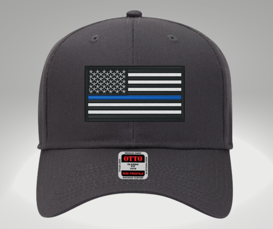 Thin Blue Line Hat Charcoal Twill