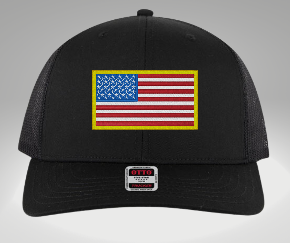 American Flag Hat Black