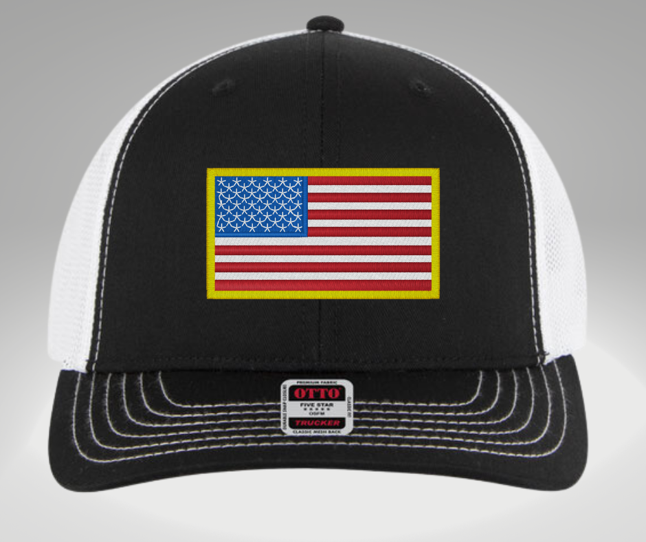 American Flag Hat Black/White