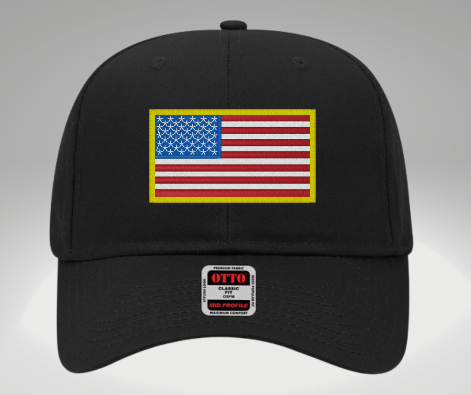 American Flag Hat Black