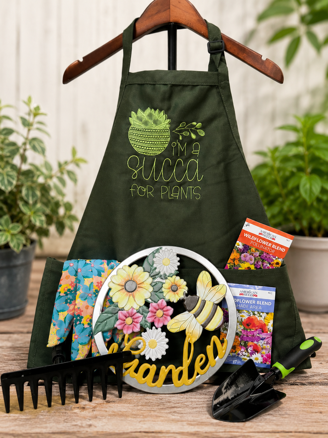 Embroidered Garden Apron