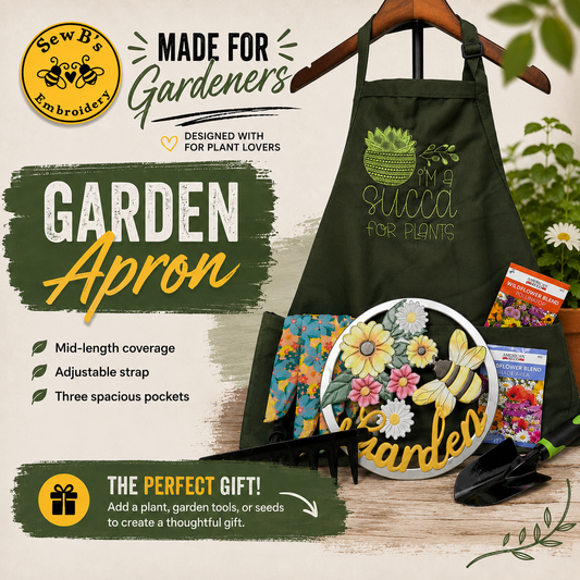 Embroidered Garden Apron