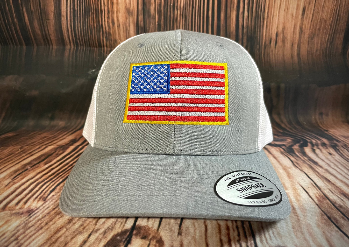 American Flag Hat Heather Grey
