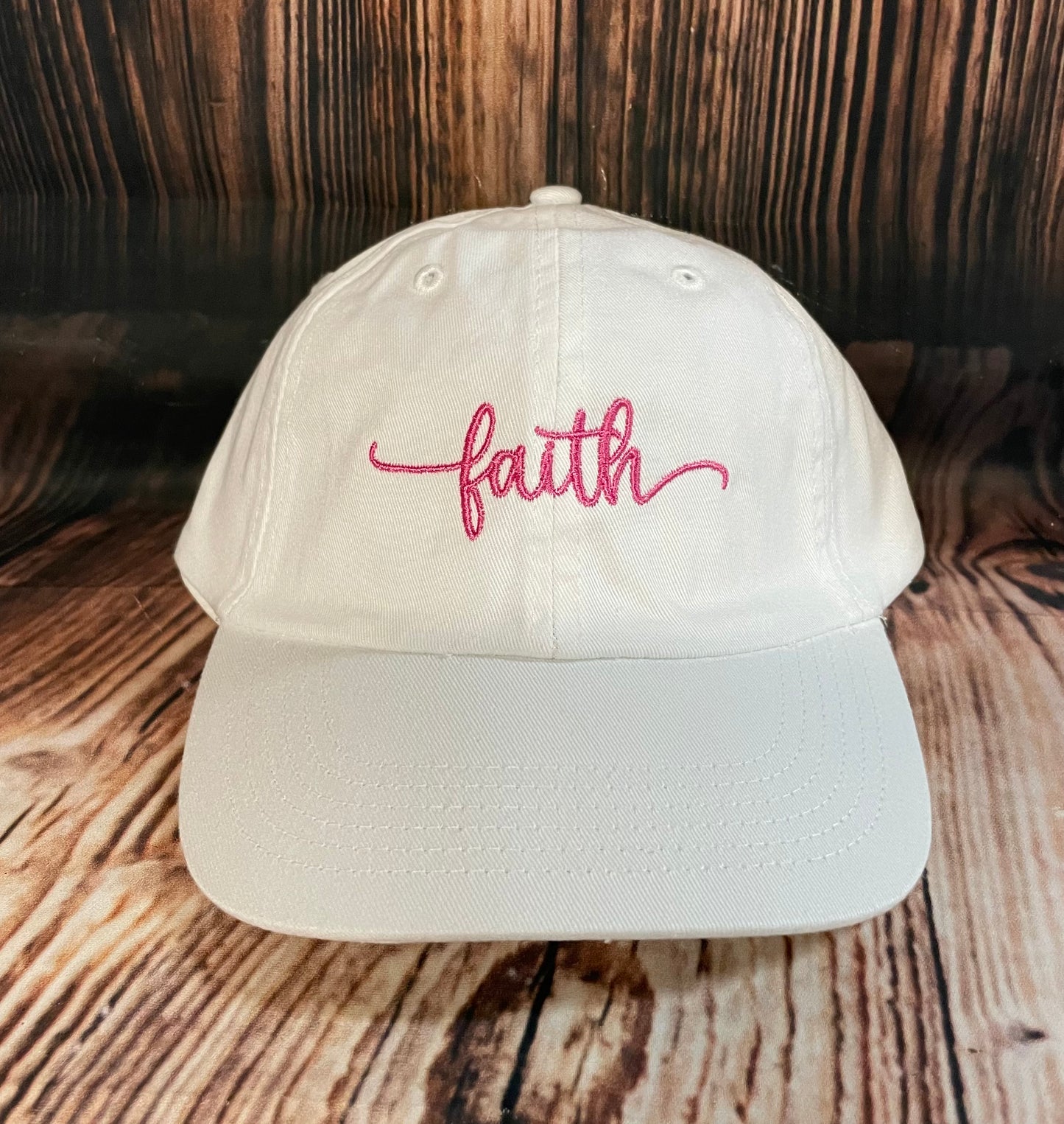 Faith embroidered hat, white
