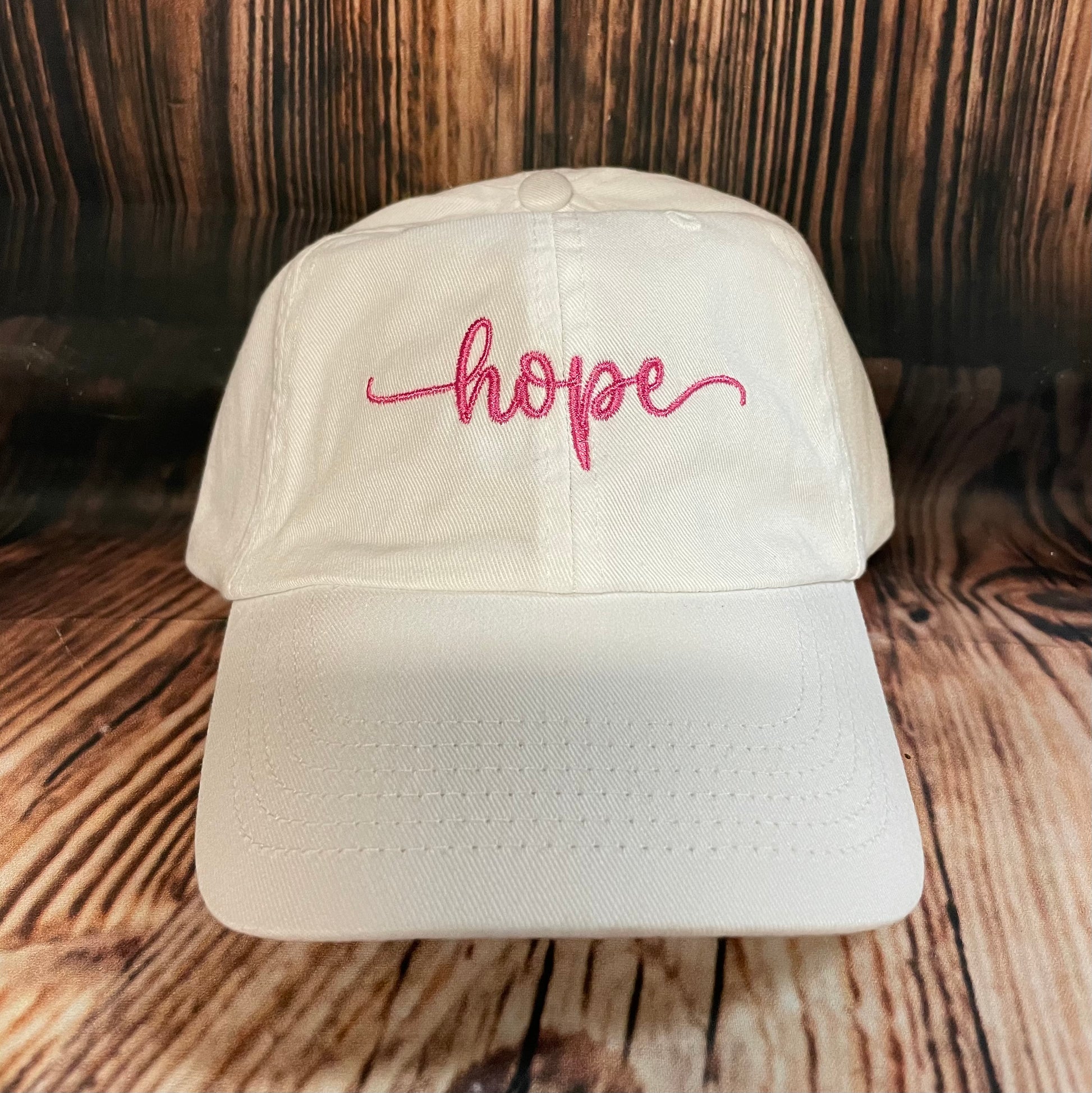 Hope embroidered hat, white