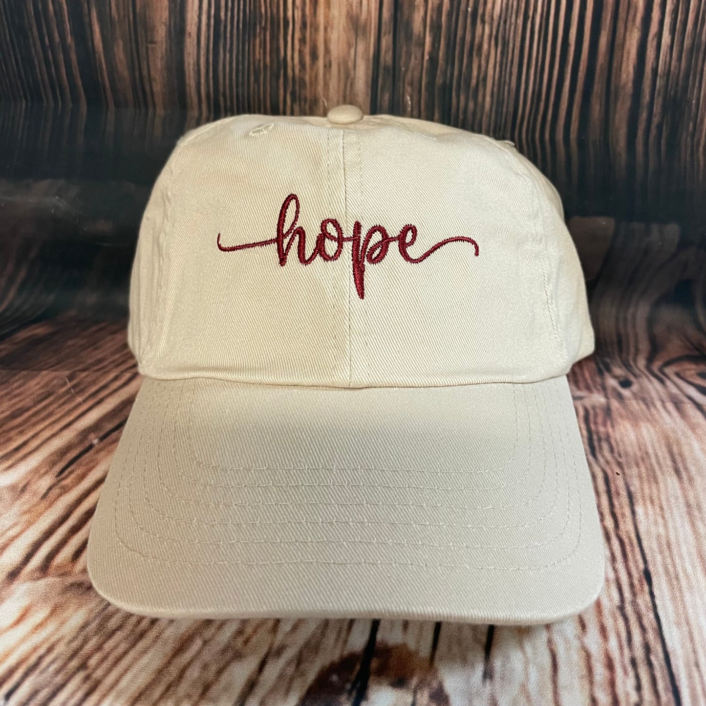 Hope embroidered hat, tan