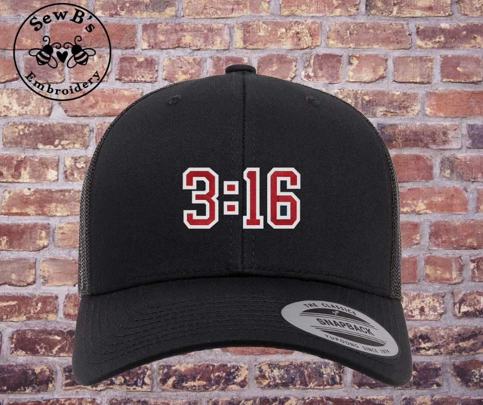 3:16 Trucker Hat Black