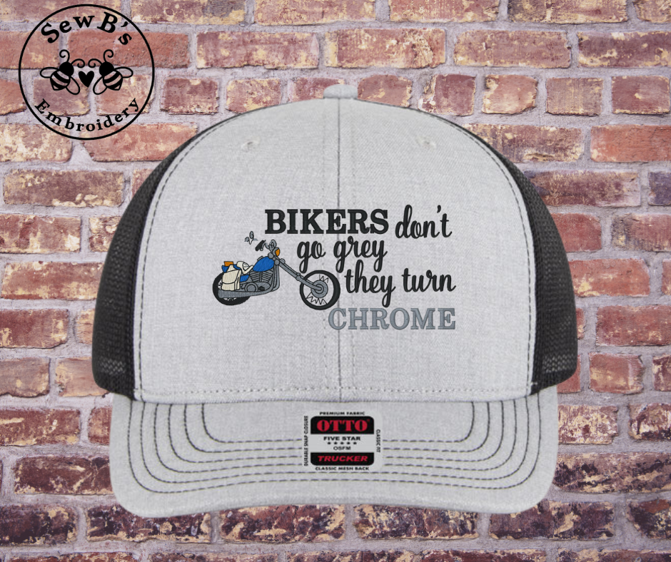 Bikers Don't go Grey Hat Heather Grey/Black