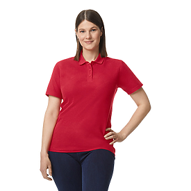 Ladies Embroidered Polo Cherry Red