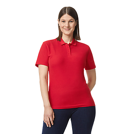 Ladies Embroidered Polo Red