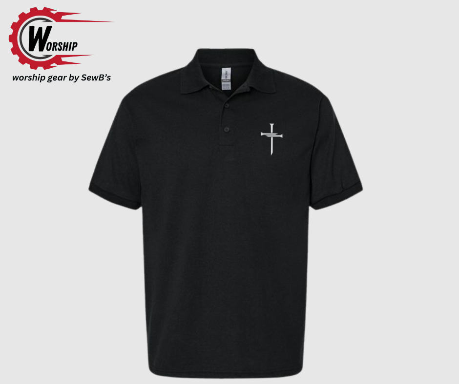3 Nail Cross Polo Shirt Black