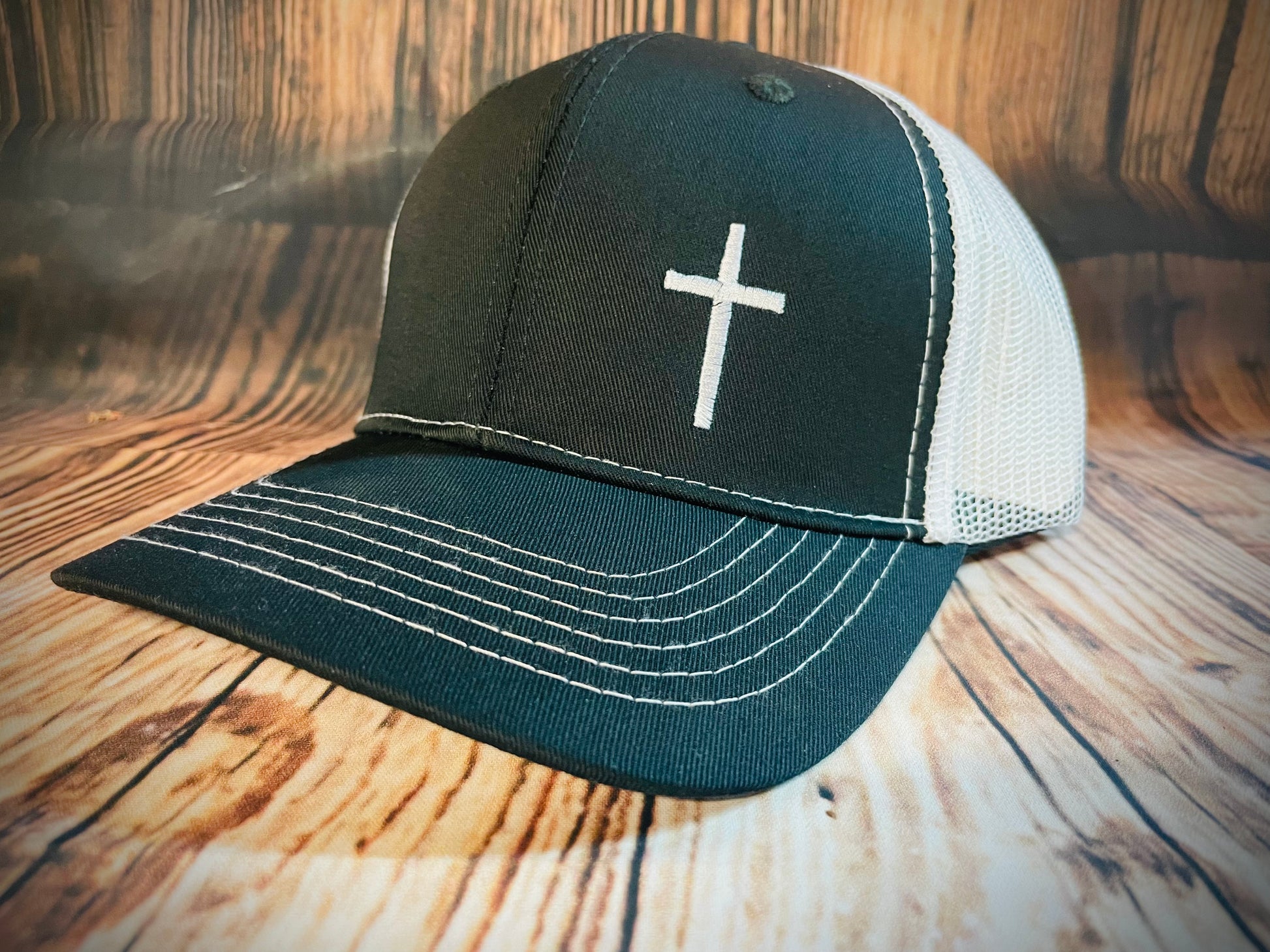 Cross Hat, Black Trucker Hat